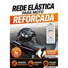 Rede Elástica 35x35 Moto Bike Redinha Porta Cargas Aranha Capacete Estica Reforçada e Resistente