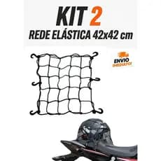 Kit 2 Rede de Capacete 42x42 cm Resistente – Rede Elástica para Moto, Bagageiro, Fixação de Carga, Alta Durabilidade