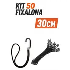 Kit 50 Elásticos Extensores Fixalona 30cm Reforçado – Amarração Moto Caminhão Bagageiro Alta Resistência