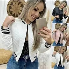 Bomber moletom Casaco metalase feminina