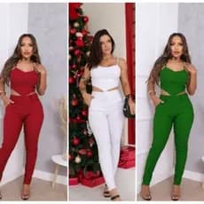 conjunto feminino croped com calça