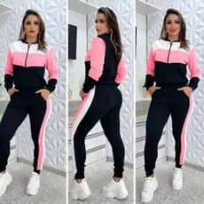 conjunto moletom crepe feminino zíper