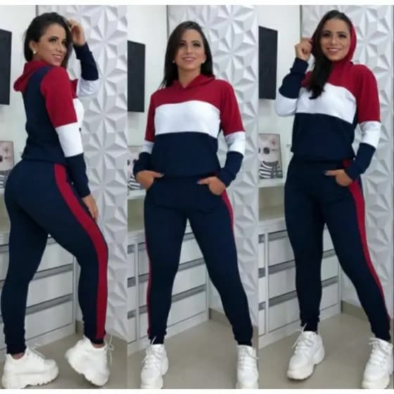 conjunto crep  moleton com capuz