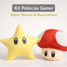 Cogumelo Pelúcia 1 UP Super Mario Bros + Estrelinha