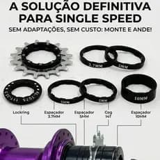 Kit Single Speed 14 Dentes Cassete Bike Bmx Freeride Gta Mtb Preto 14