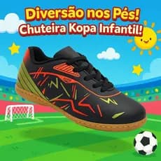 Chuteira Infantil Masculina Futsal Society Costurada Reforçada Antiderrapante 28 ao 33 Acessível