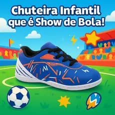Chuteira Infantil Masculino Futsal Society Costurada Antiderrapante Confortável Promoção 28 ao 33