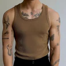 Regata Americana Canelada Masculina - Modelagem Justa - Hip Hop