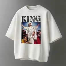 Camiseta Oversized Cristã Jesus King