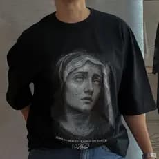 Camiseta Oversized Crista Maria - Box Tshirt Amem