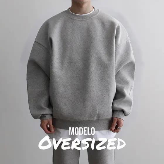 Blusa Oversized Moleton  Básico Liso Grande  - Envio imediato