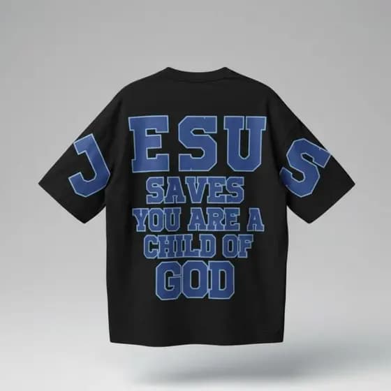 Camiseta Oversized Masculina Cristã - Jesus Saves