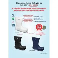 Bota Frigorífico Térmica Branca Cano Longo SoftWorks Bb87 SuperGrip  Ca.