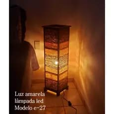 Luminária Torre Abajur de Quarto Chão 85 cm Altura Rústico Sala Quarto Decoração Iluminação