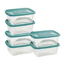 6 Potes Comida Retangular 750ml Potinho Marmita Geladeira