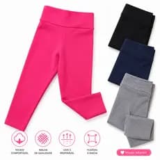 Calça Legging Lisa Menina Escolar Infantil, Suplex, Leg, Confortável 2 4 e 6 Anos Envio Rápido