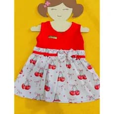 Vestido Para Bebê Estampado 3 a 6 Meses Roupa de Algodão Tamanho Único G Bebê Feminino Estilo Casual