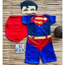 Fantasia Super Man Infantil , Super Herói, Super Homem, Com Máscara , Macacão Helanca Com Capa