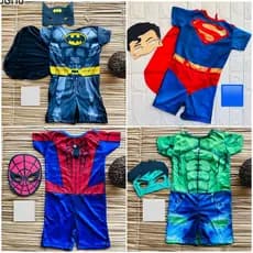 Fantasia Infantil Super Herói Macacão+Máscara EVA Homem Aranha Batman Hulk Super Man Capitão América