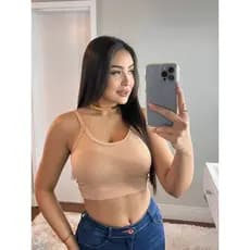 Blusa Top Regatinha Top canelado Cropped Blusinha Regata Alcinha Cropped Canelado