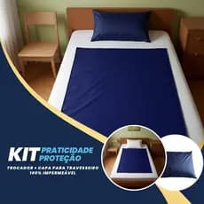 Kit Trocador Impermeável +  Capa Para Travesseiros Tipo Napa Bagum Idoso, Criança, Pessoas Acamadas