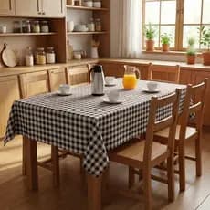 Toalha de Mesa Oxford Xadrez e Lisa - Fácil de Lavar e Secar Temima