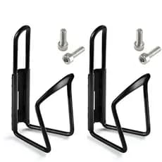 2 Suportes Garrafa Squeeze Bicicleta Fixação Universal Alumínio Preto Com Parafusos