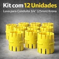 Kit Luva P/Conduite Pressão 3/4 Pol 25mm C/12 Unidades-Krona
