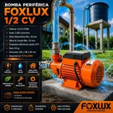 Bomba D'Água Periferica 1/2 CV Laranja Laranja Potente e Compacta FoxLux