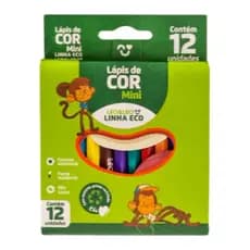 Lápis Mini Leo&Leo com Mina Resistente 12 Cores