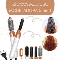 Escova Secadora Modeladora 5 em 1 Premium 110V/220V – Alisa, Seca, Modela, Dá Volume e Penteia