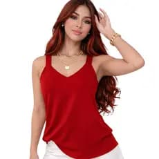Blusa Regata Feminina Alça Larga Tecido Duna Básica Confortável Verão Casual Moda Feminina