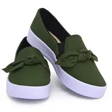 Tênis Feminino Slip On Sapatilha Casual Com Laço Plataforma Sapatenis Feminino  para Dia-a-Dia