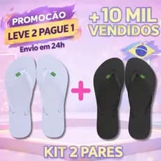 KIT De Chinelos Femininos Original Bandeirinha Do Brasil Sandalia de Dedo
