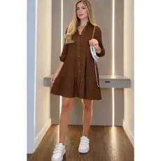 VESTIDO BATA SAIDA DE PRAIA TRES MARIAS BOTÃO CHAMISE LINHO