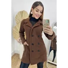 casaco blusa de frio feminino manga longa lãnzinha batido inverno moda blogueira botões sobretudo 15