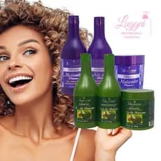 Kit Matizador Platinum Loiros e Luzes + Kit Nutrição Cabelos Cacheados Abacate - 6 Produtos Maycrene