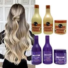 Kit Óleo de Argan E Girassol Vegan + Kit Matizador Cabelos Loiro - 2 Kits Maycrene