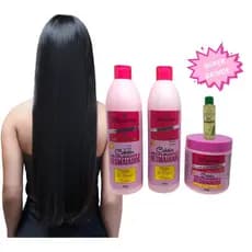 Kit Cabelos Desmaiados e Disciplinados 500g Maycrene Cabelos Mais Lisos e Hidratados Sham, Condi, Más + (Óleo Umectante)