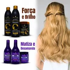 Kit Matizador Cabelos Loiros + Kit Força Capilar Crina E Cauda Maycrene 6 PRODUTOS