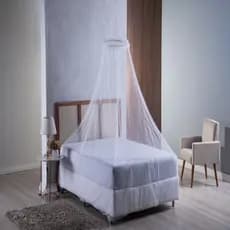 Mosquiteiro de Teto Simples Tela Veu Quarto Decoração Branco Cama Proteção Delicado Macio Arco Metal