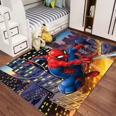 Tapete Infantil Quarto Bebê Menino Menina Homem Aranha Antiderrapante Macio Emborrachado Super Heroi