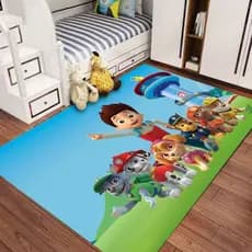 Tapete Infantil Quarto Bebê Menino Menina Patrulha Canina Emborrachado Antiderrapante Macio Colorido