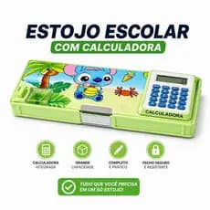 Estojo Stick Duas  Repartição Com Apontador Calculadora multifuncional .