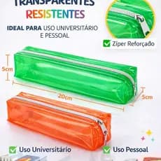 Estojo escolar com cores vibrantes diversas