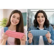 ESTOJO ESCOLAR RETANGULAR JUVENIL F XADREZ
