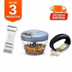 Kit  Processador Triturador De Alimentos  Manual  /Espremedor de Alho/Descascador de Legumes Cozinha.