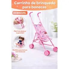Carrinho Boneca Infantil Dobrável Brinquedo