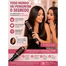Escova Secadora Profissional Bivolt 1300W Anti Frizz Alisa e Modela