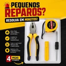 Mini Kit de Ferramentas com Alicate Trena 2m e Ponteira Dupla ⭐⭐⭐